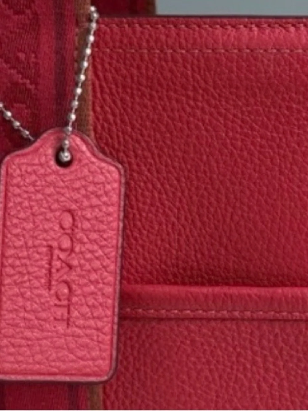 Coach Pink Leather Tote with Adjustable Strap